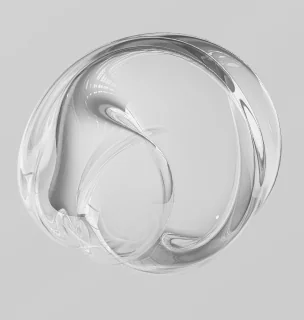 透明な球体の抽象的なイメージ。